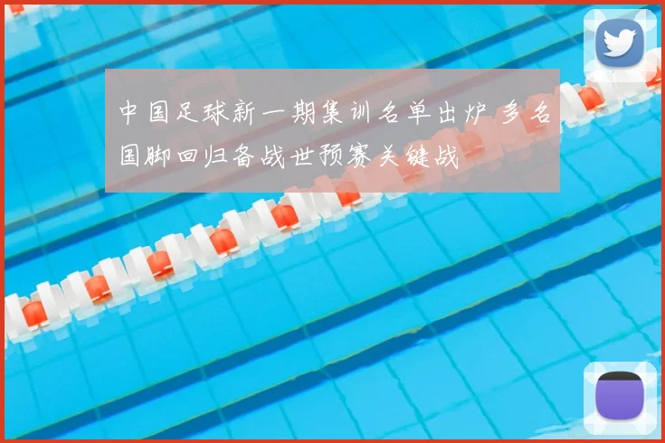 中国足球新一期集训名单出炉 多名国脚回归备战世预赛关键战